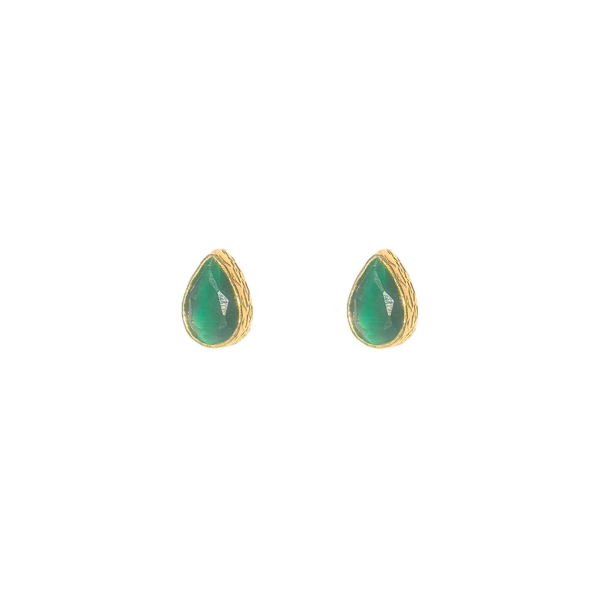 Aros Nébula Verdes - Baño de oro 22 k-1