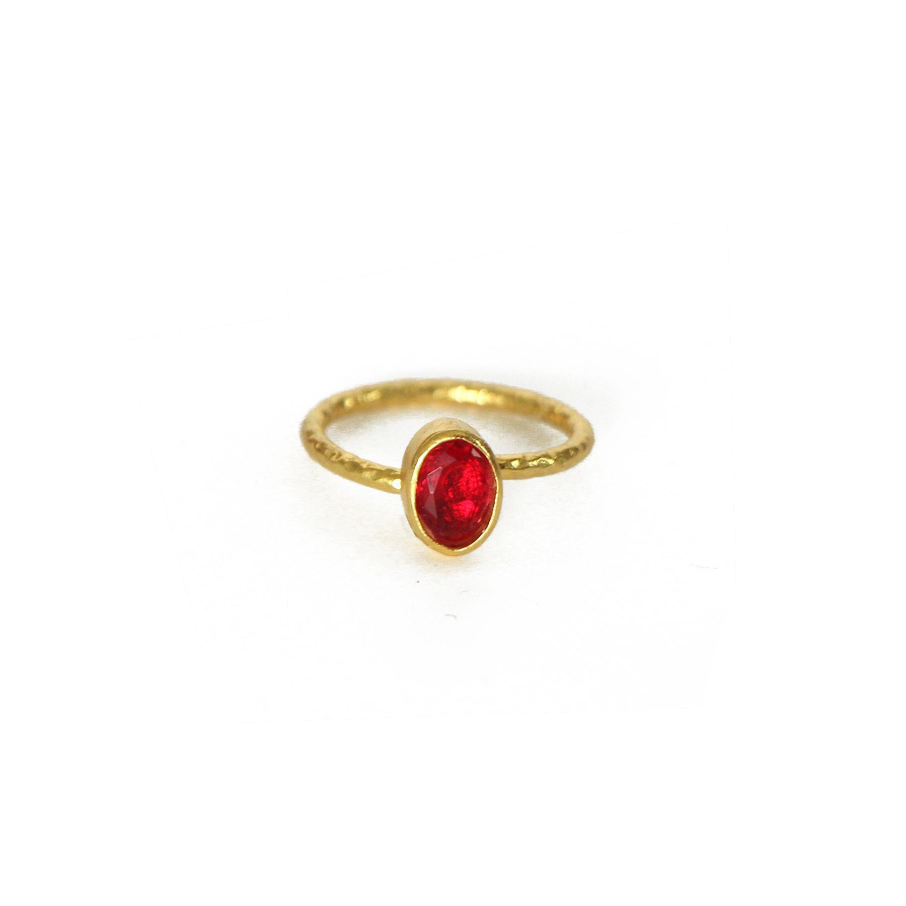Anillo ajustable Fadia rojo-2