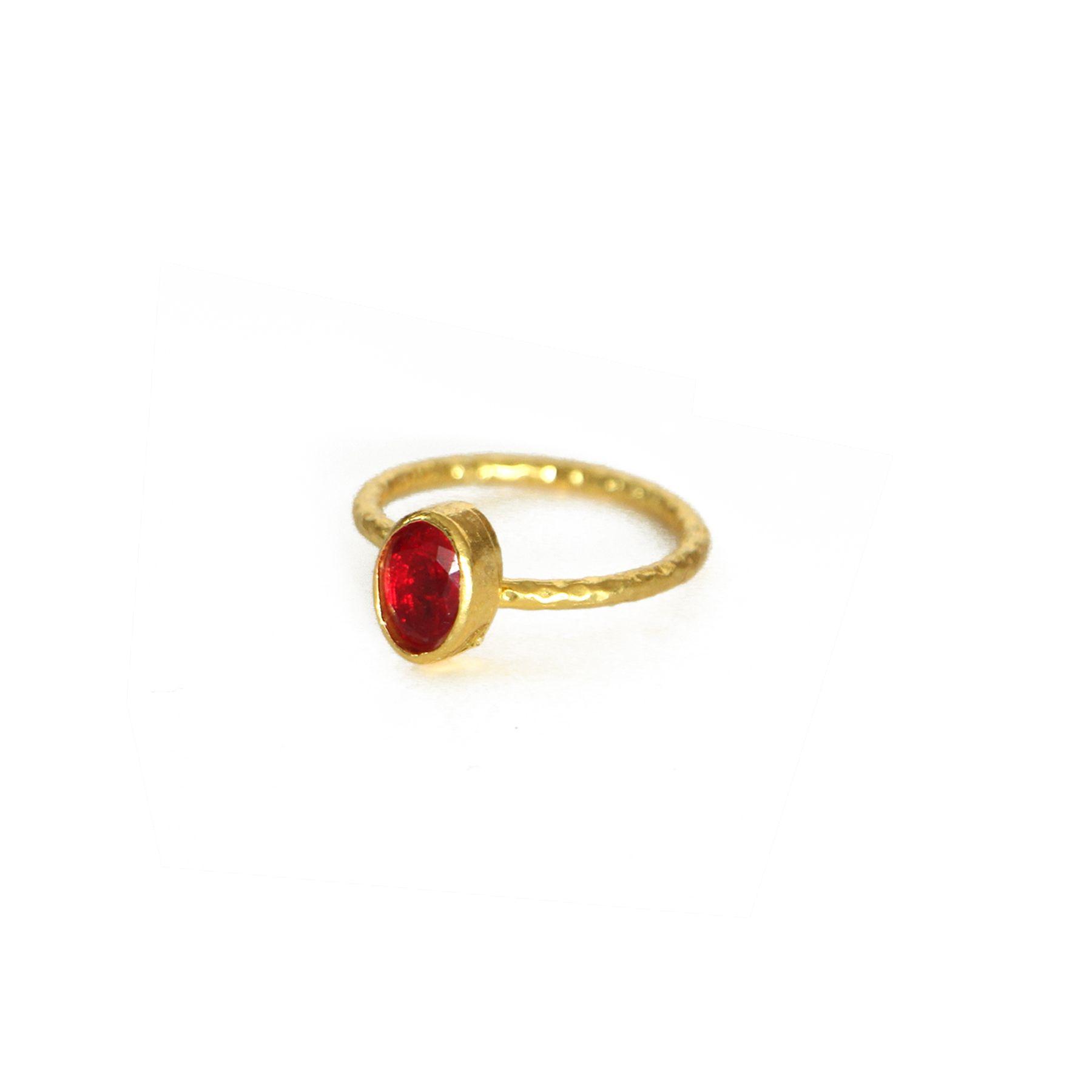 Anillo ajustable Fadia rojo-0