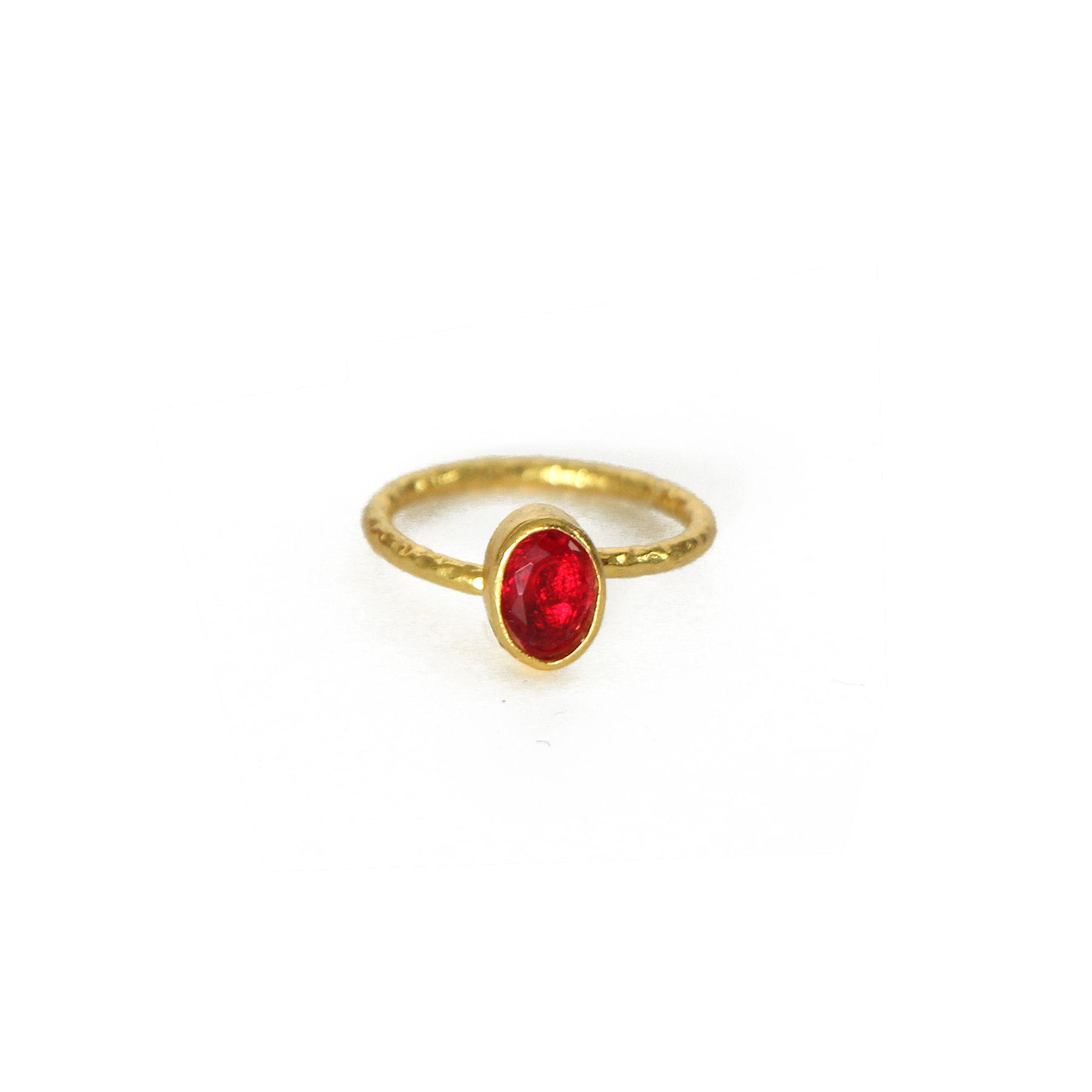 Anillo ajustable Fadia rojo-1