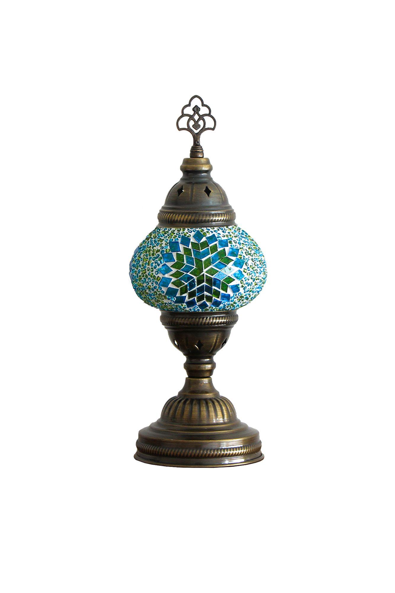 Lámpara turca de mesa S hajima turquesa-0