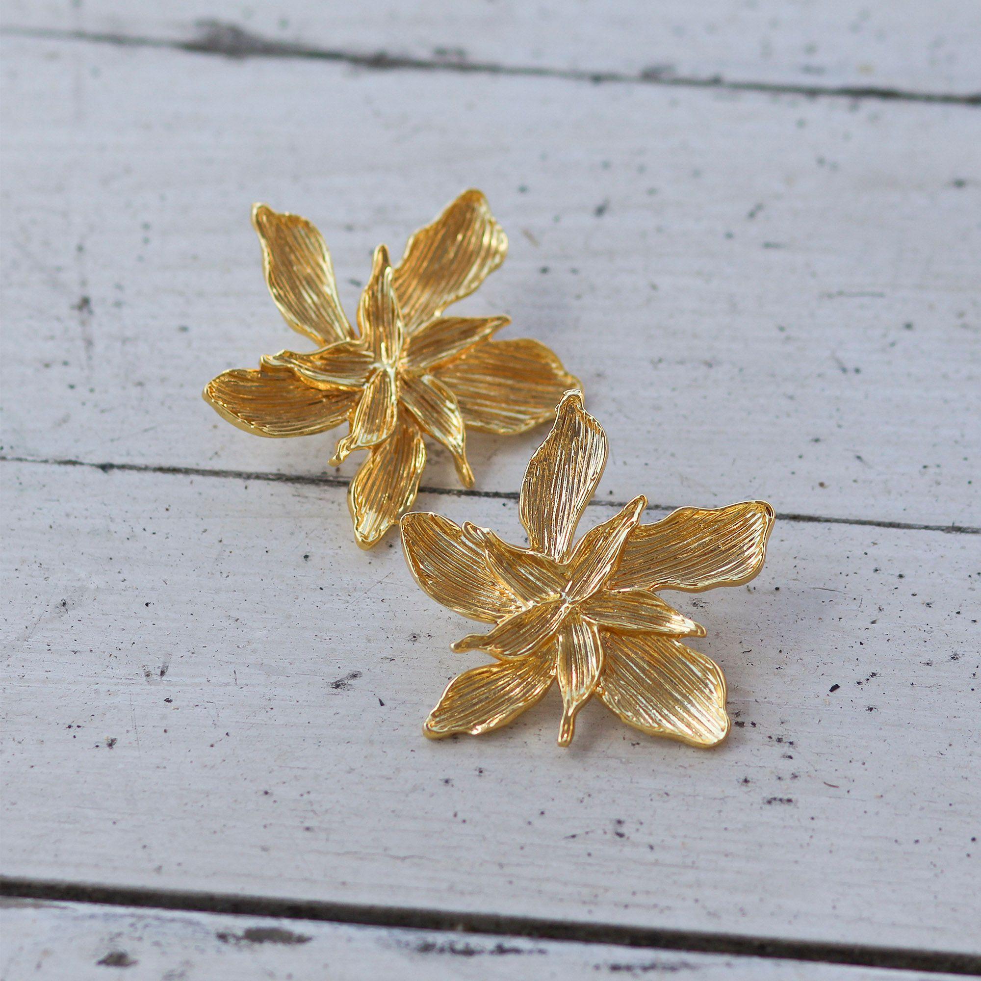 Aros Orkide - Baño de oro 22k-2