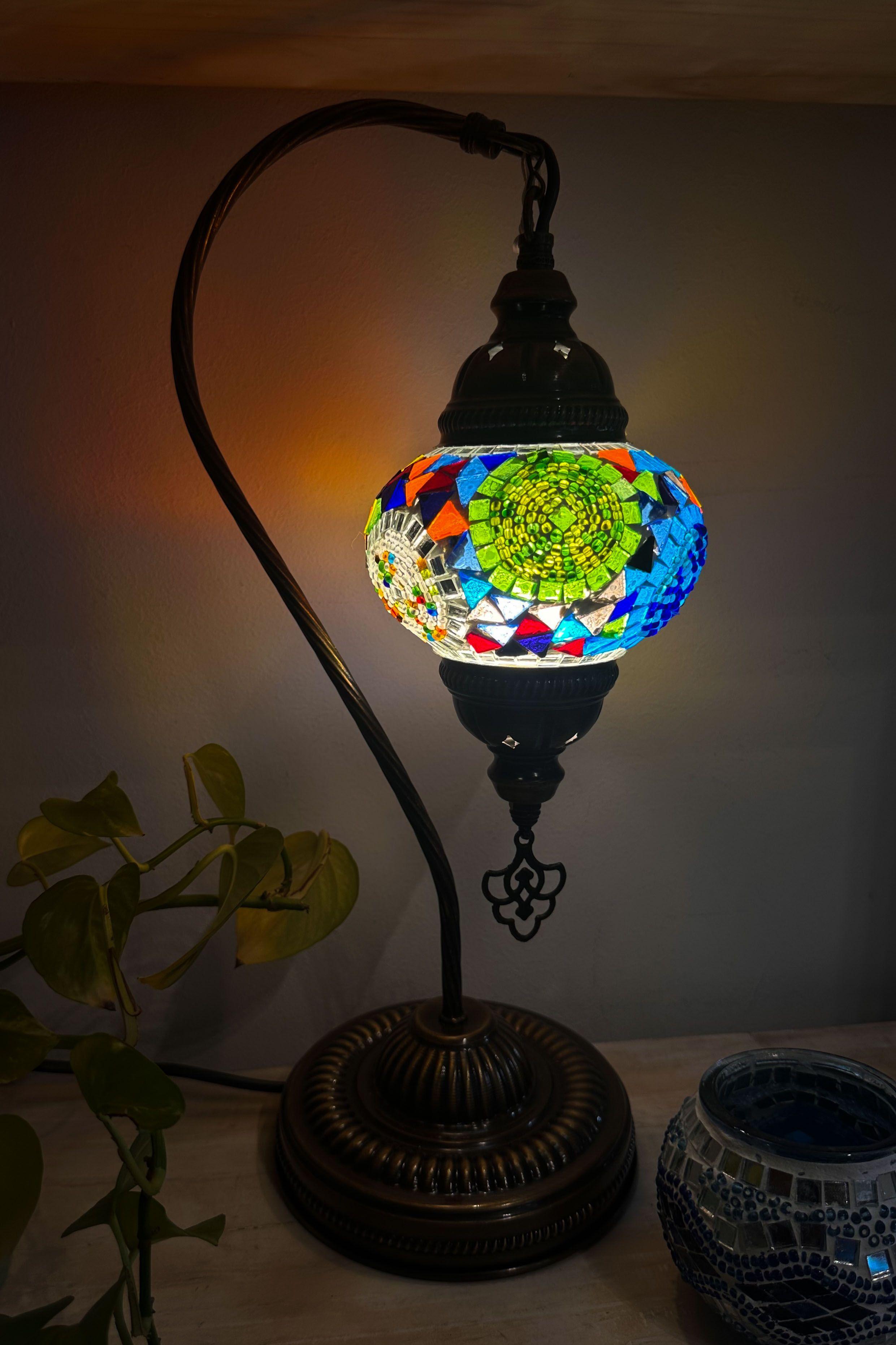 Lámpara turca cisne S remolinos multicolores-2