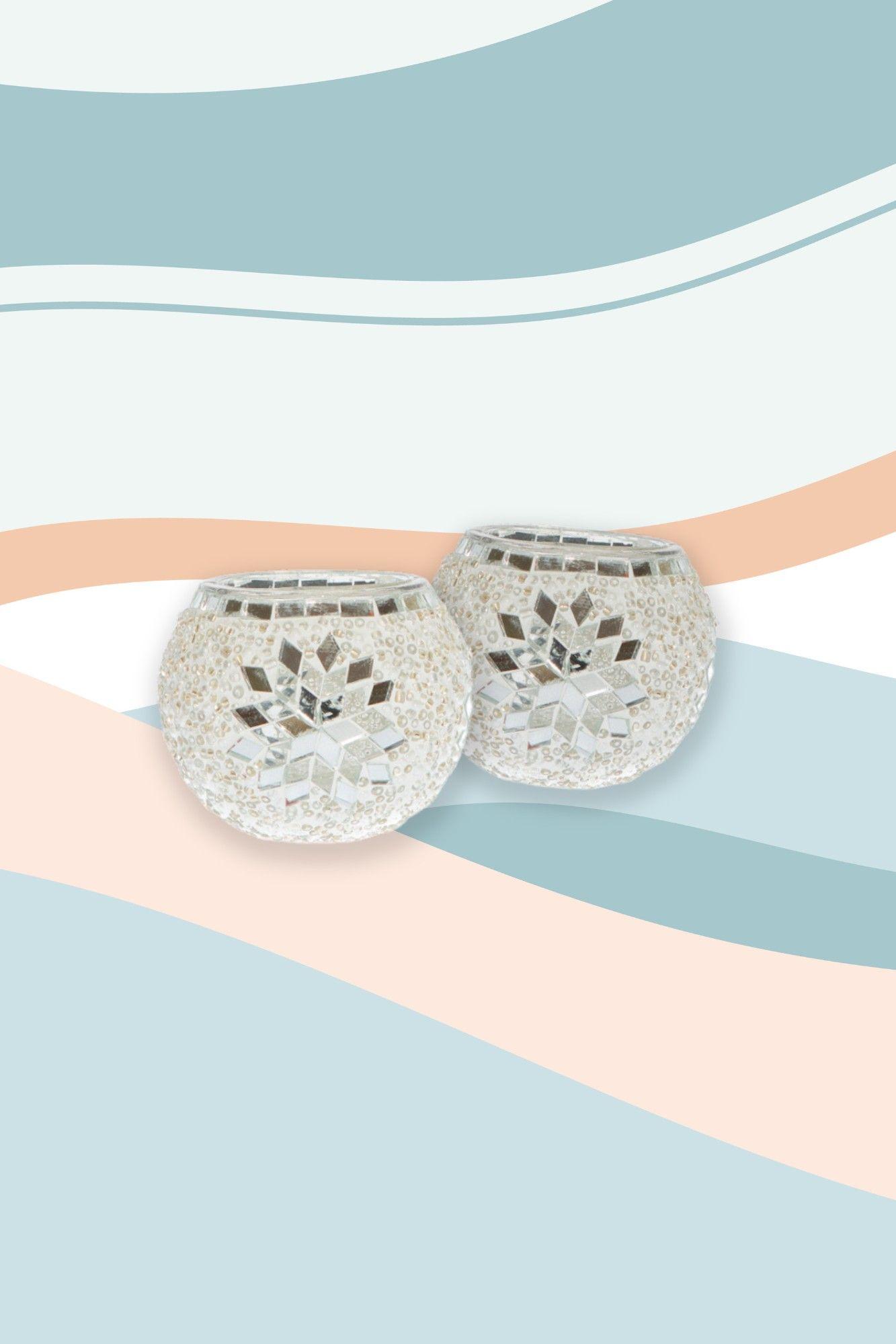 Par de portavelas simples Blancos-0