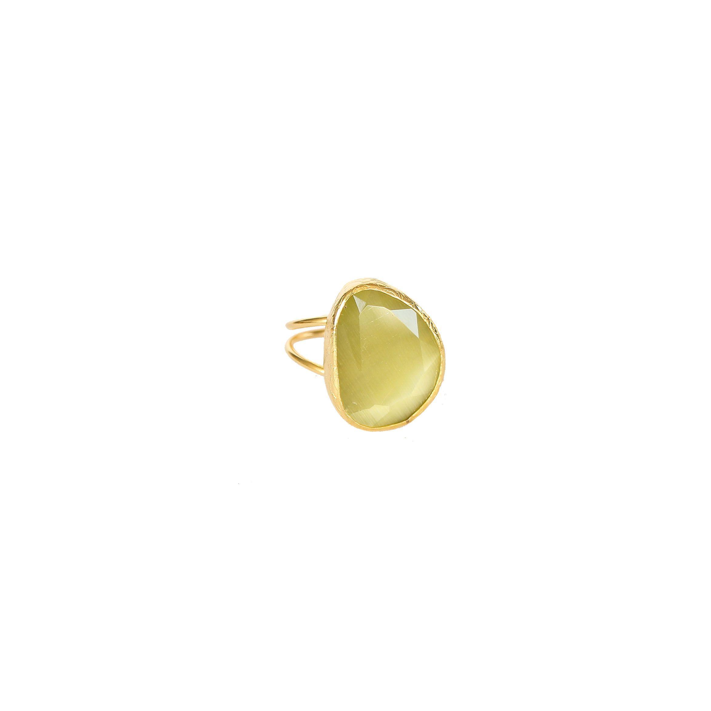 Anillo ajustable turco cat eye amarillo-1