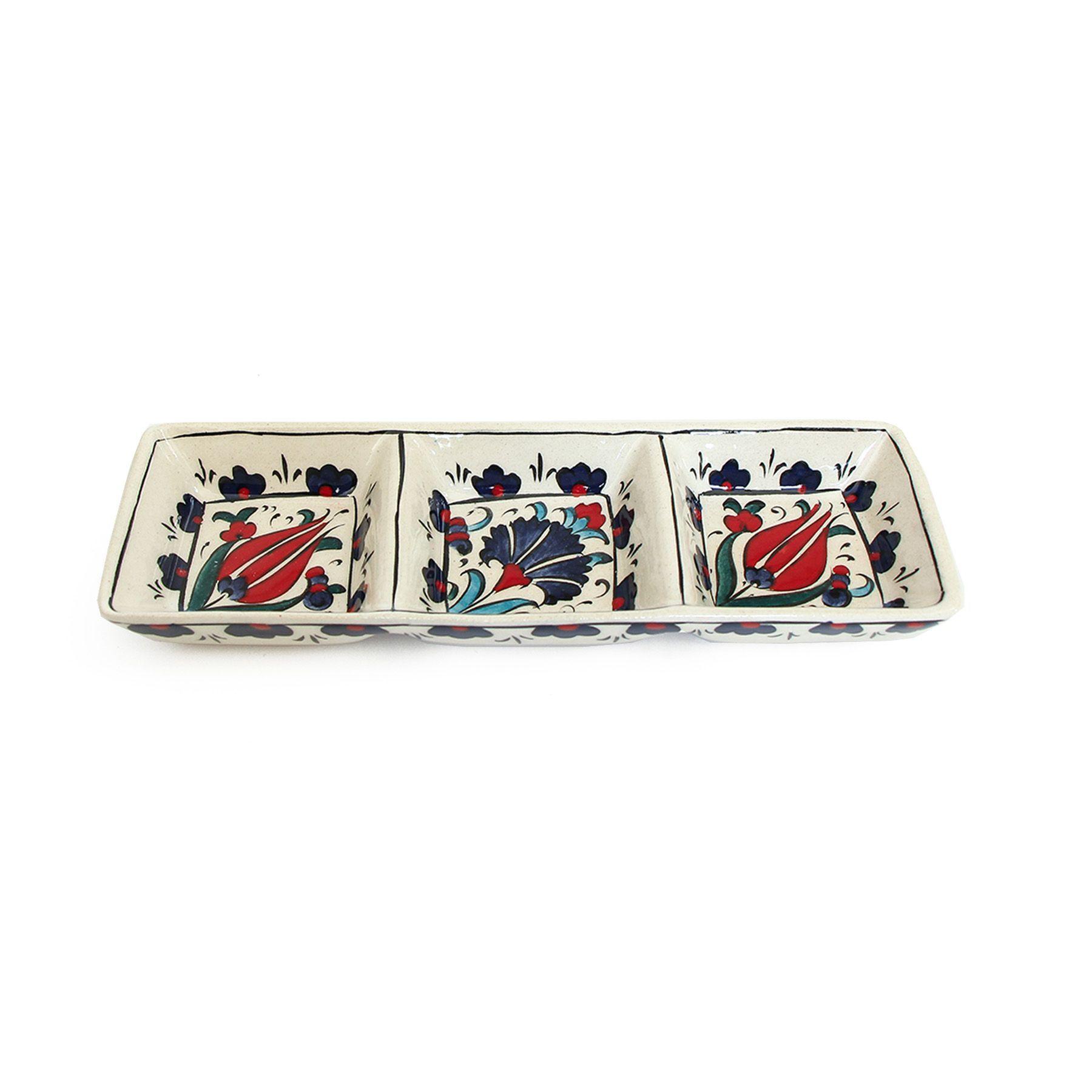 Pocillo triple aperitivo de cerámica Bodrum-0