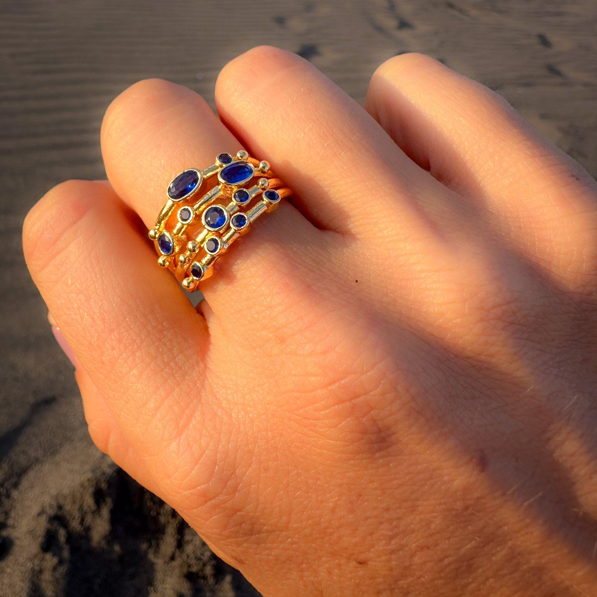 Anillo ajustable Capadocia N°5 - Baño de oro 22 k-0