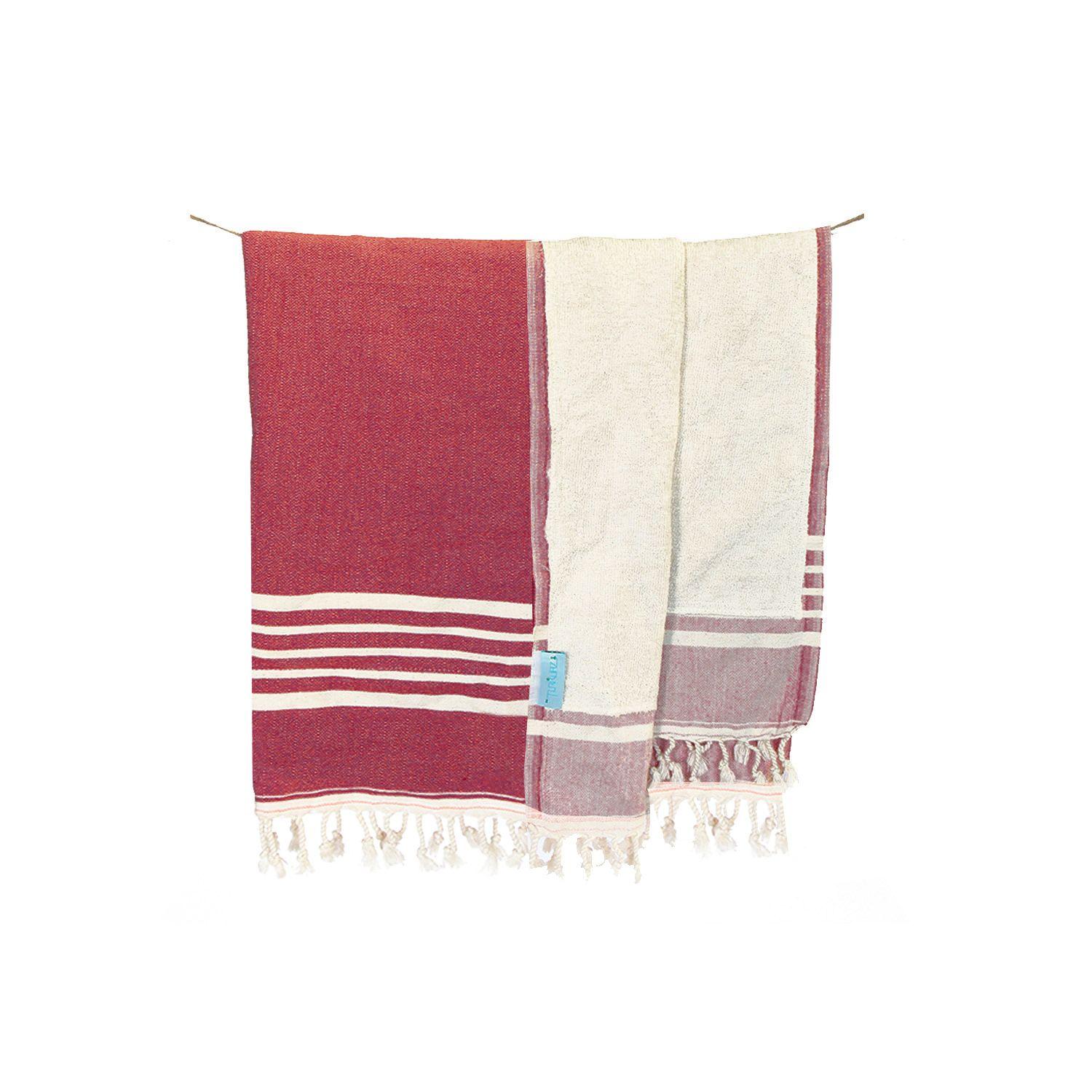 Toalla Turca Karadeniz doble capa Roja 1 x 1,80 m-0
