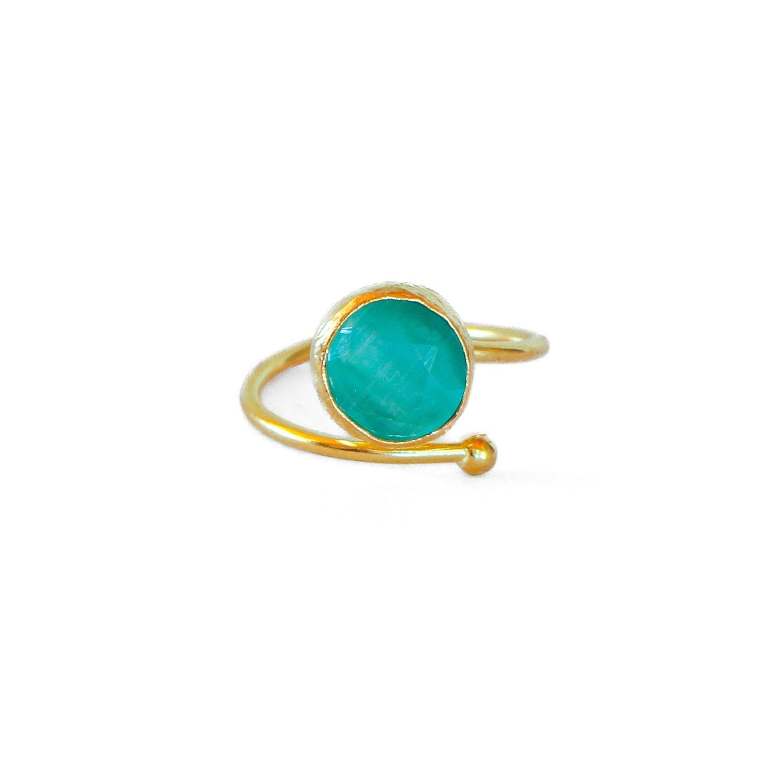 Anillo ajustable Rocío Turquesa-1