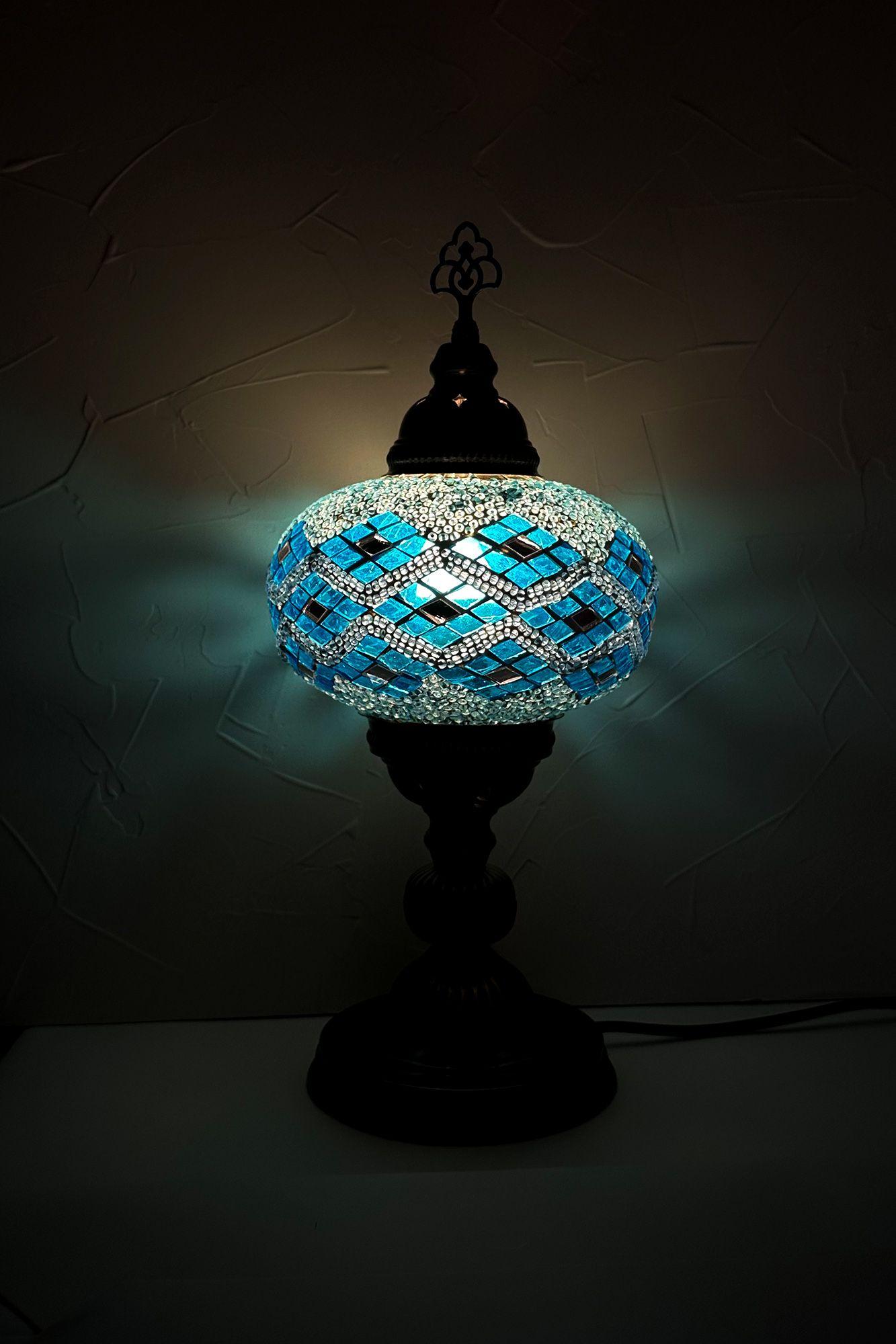 Lámpara turca de mesa L Rumi Turquesa-2