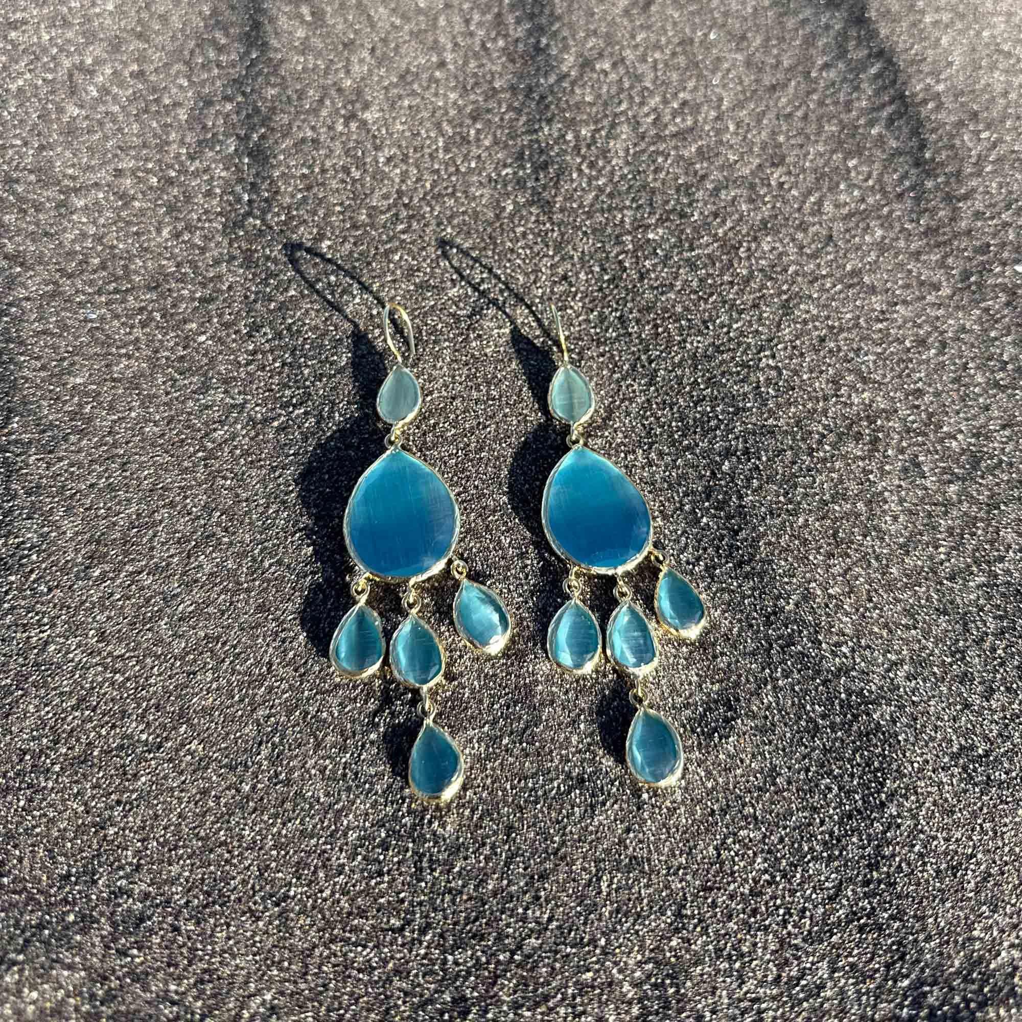 Aros Selin Celeste XL - Baño de oro 22k-2