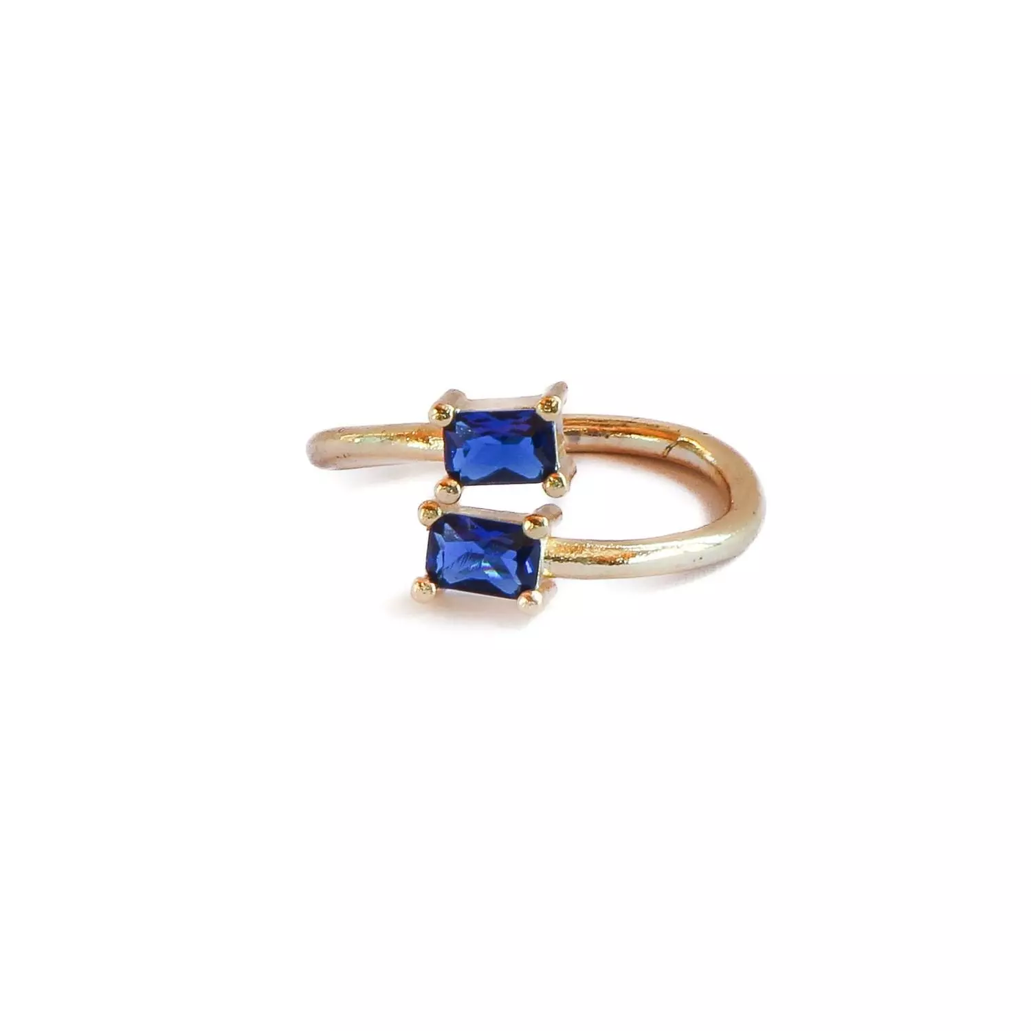 Anillo ajustable Zila azul - Baño de oro 22 k-0