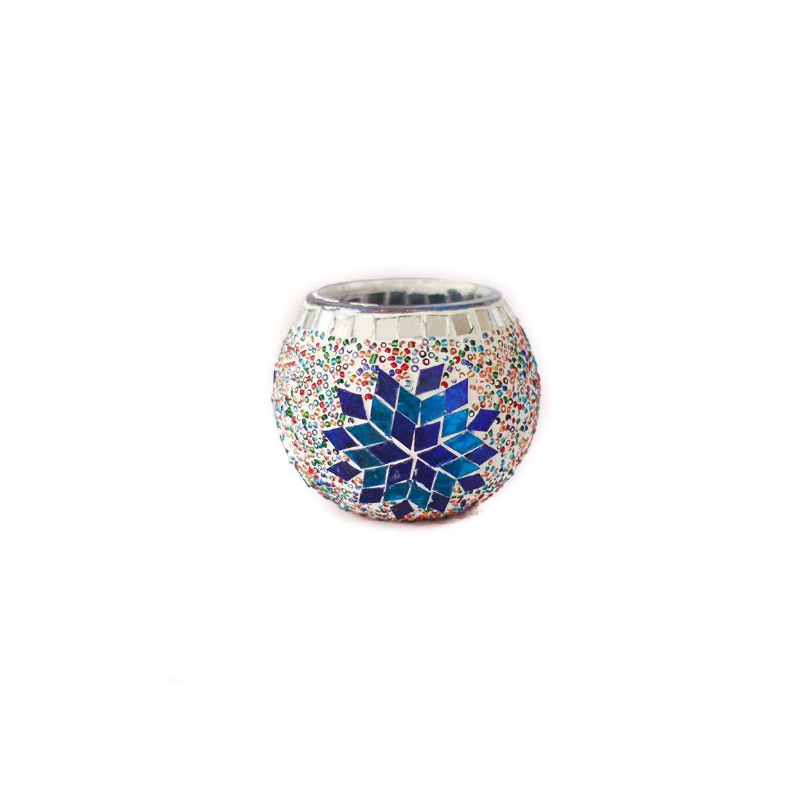 Portavela simple Najima azul y multicolor-0