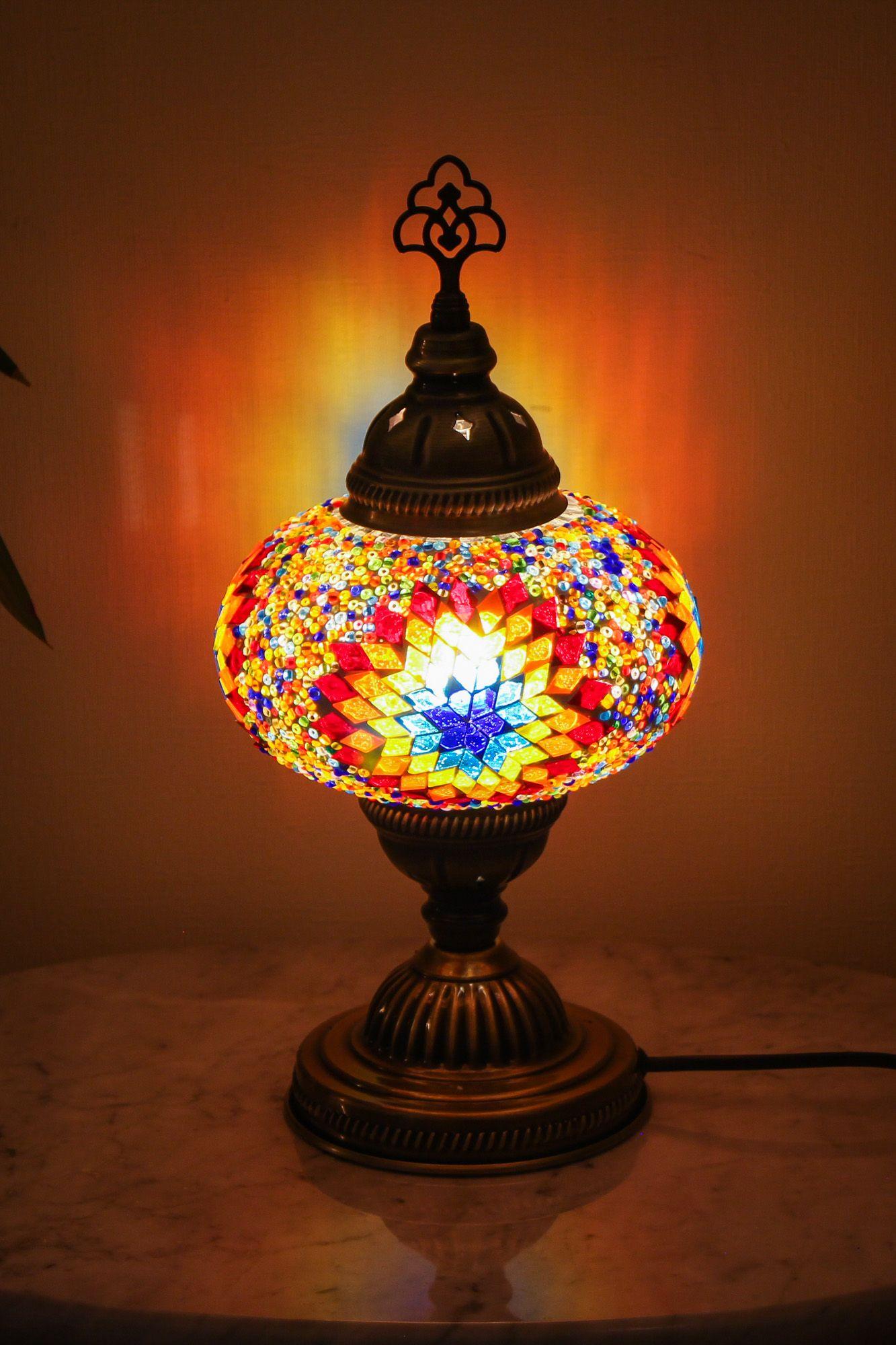 Lámpara turca de mesa M estrella multicolor-1