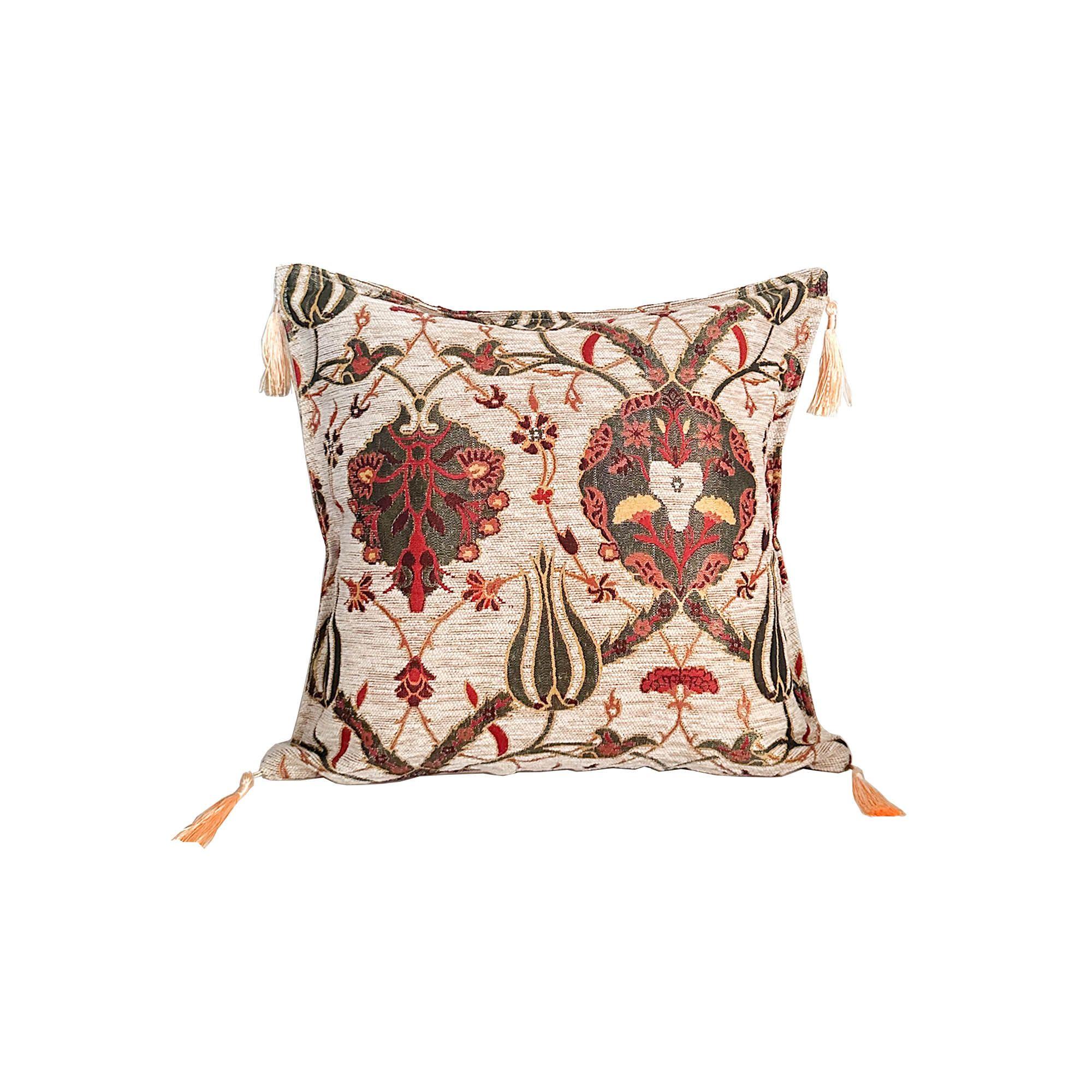 Cojín turco 44x44 Jardín Beige-0