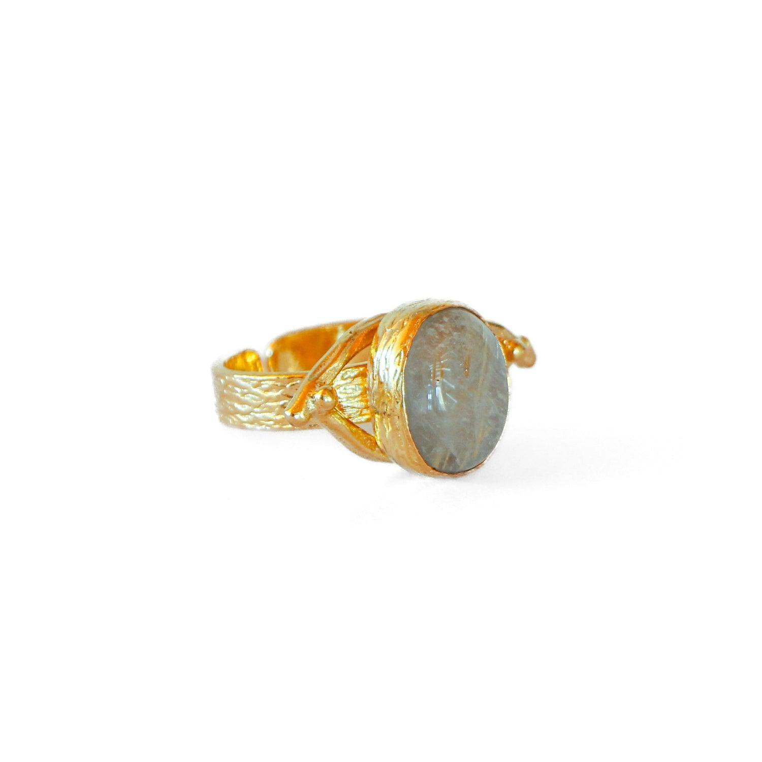 Anillo ajustable Troya cuarzo rutilado-1