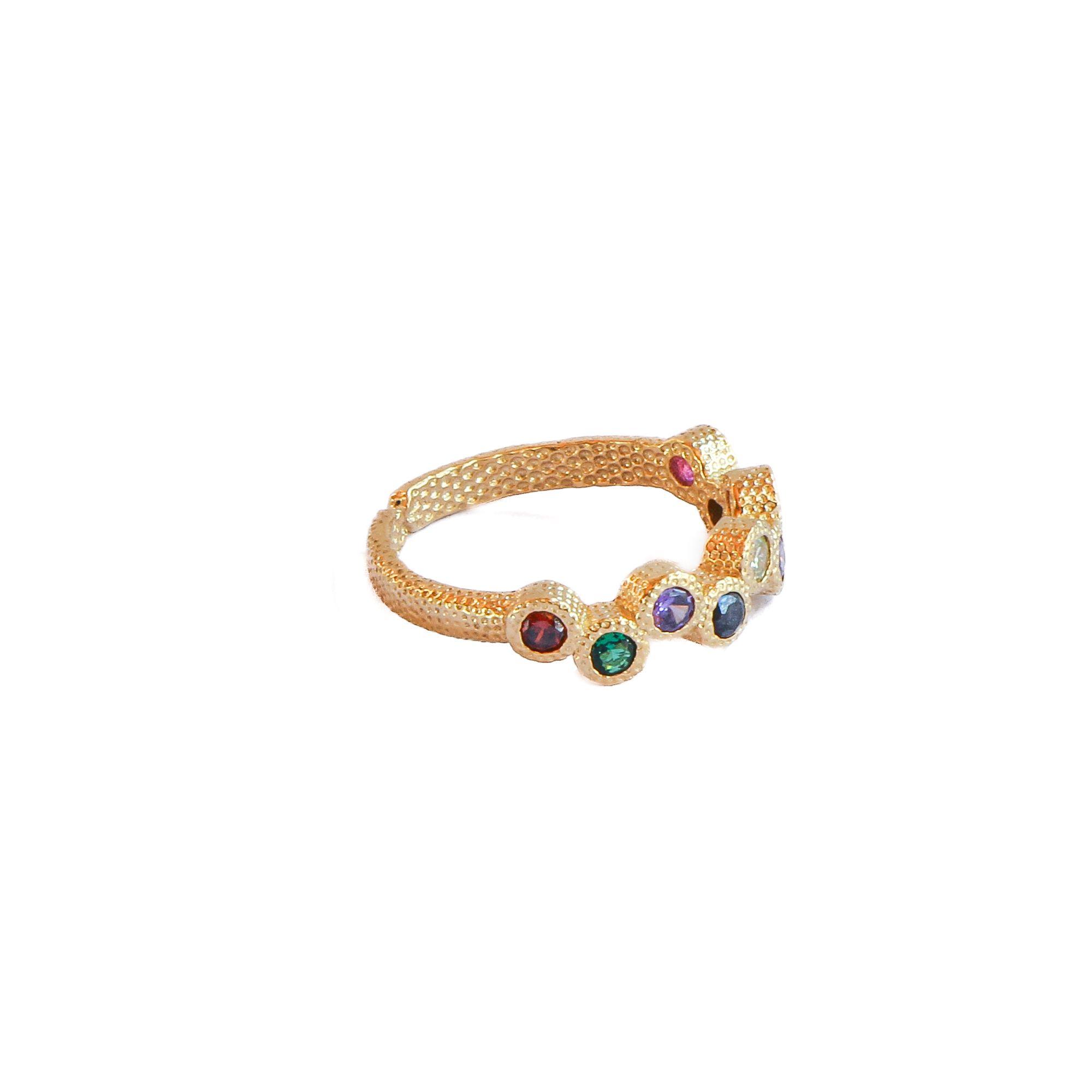 Anillo ajustable Capadocia Nº1 mix - Baño de oro 22 k-2