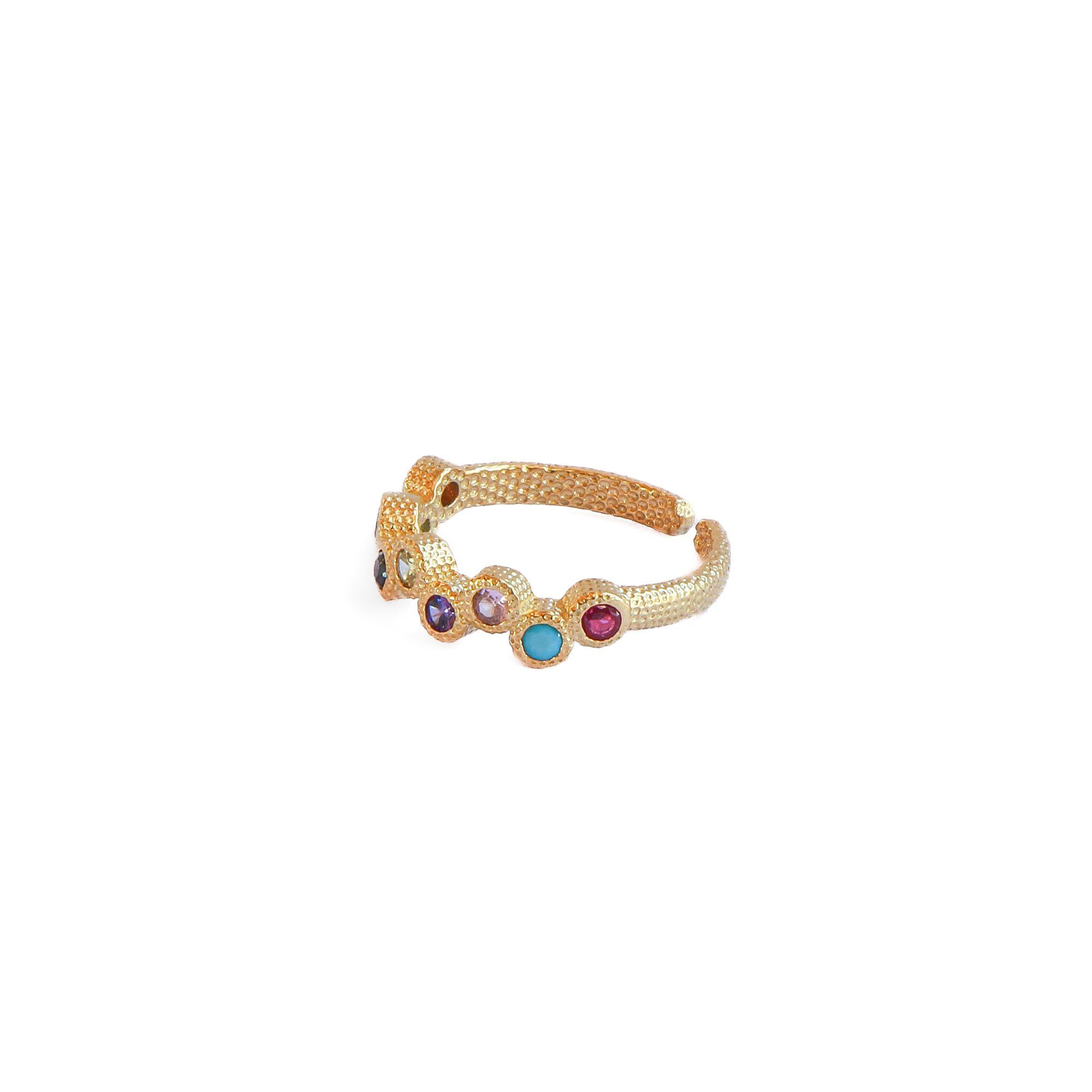 Anillo ajustable Capadocia Nº1 mix - Baño de oro 22 k-3