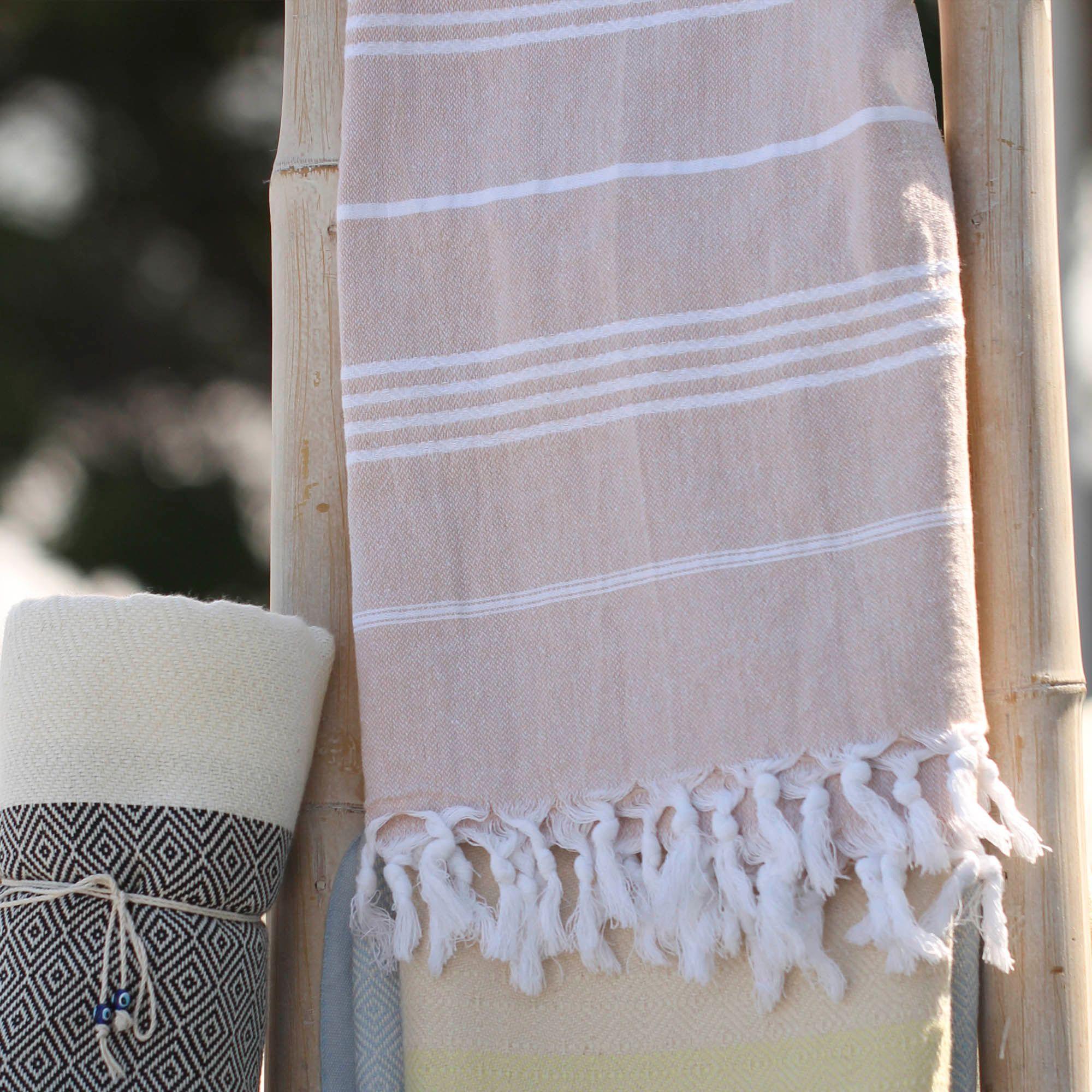 Toalla Turca de Algodón Antalya arena 90 x 170 cms-2
