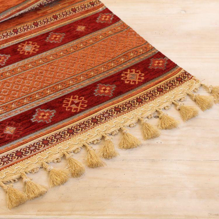 Camino de mesa 2,60 m kilim naranjo y rojo-0