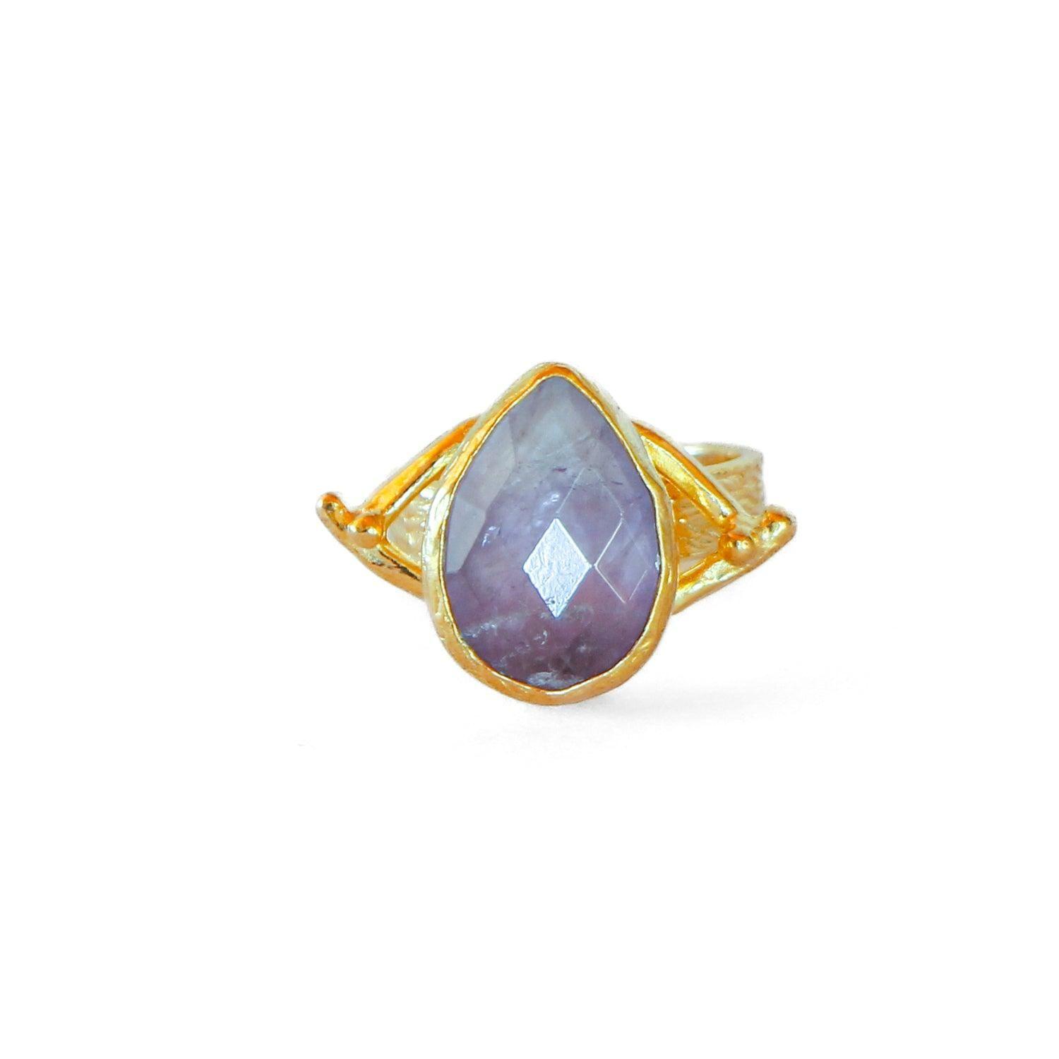 Anillo ajustable Troya Lila-2