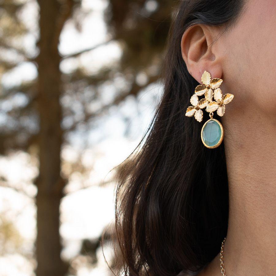 Aros Margarita - Baño de oro 22k- Hechos a mano en Turquía-2
