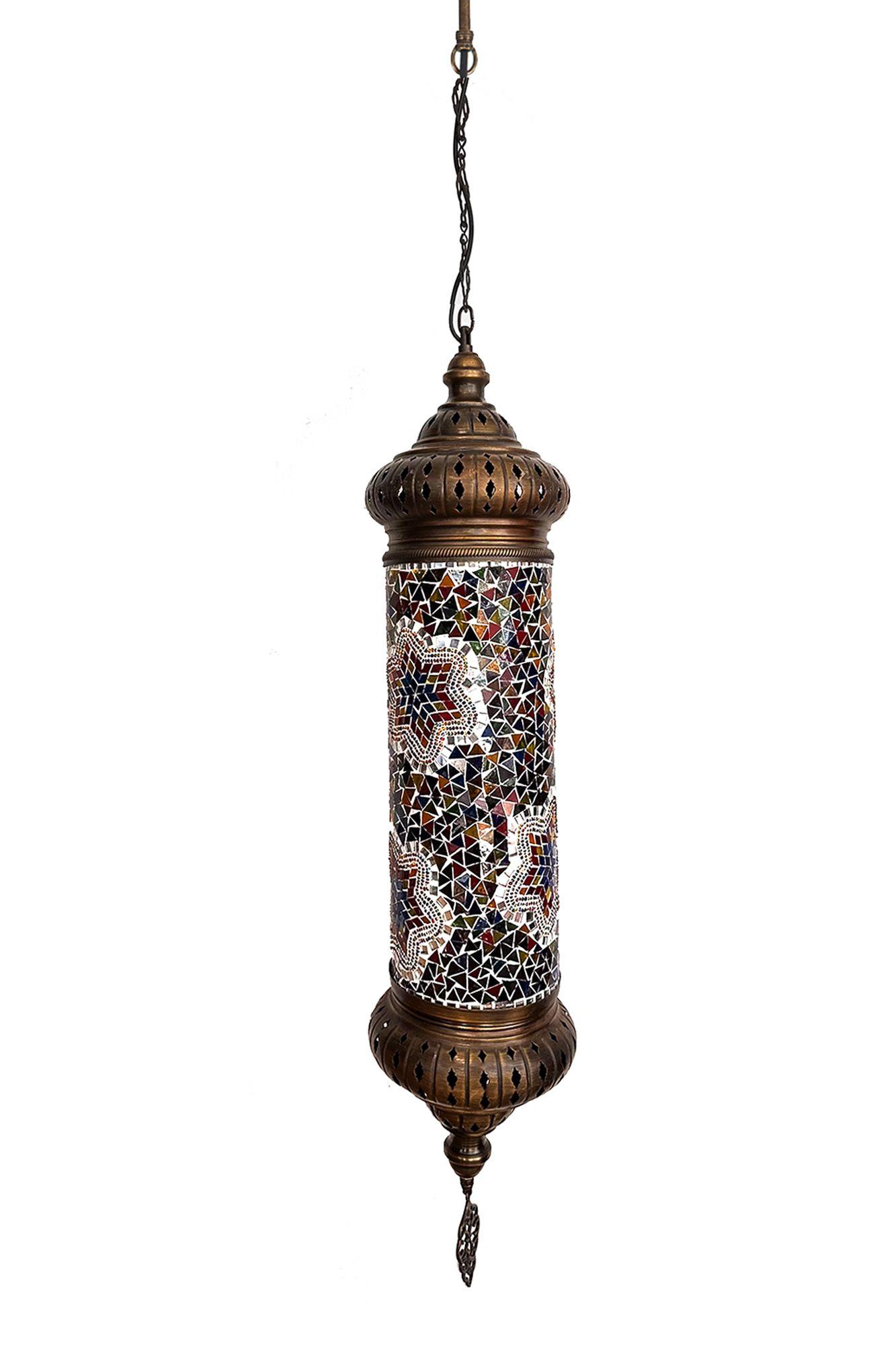 Lámpara turca colgante cilíndrica XL multicolor-0