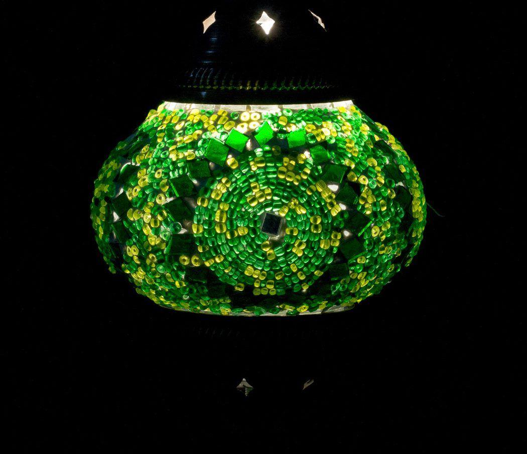 Lámpara turca colgante S Shams verde-2