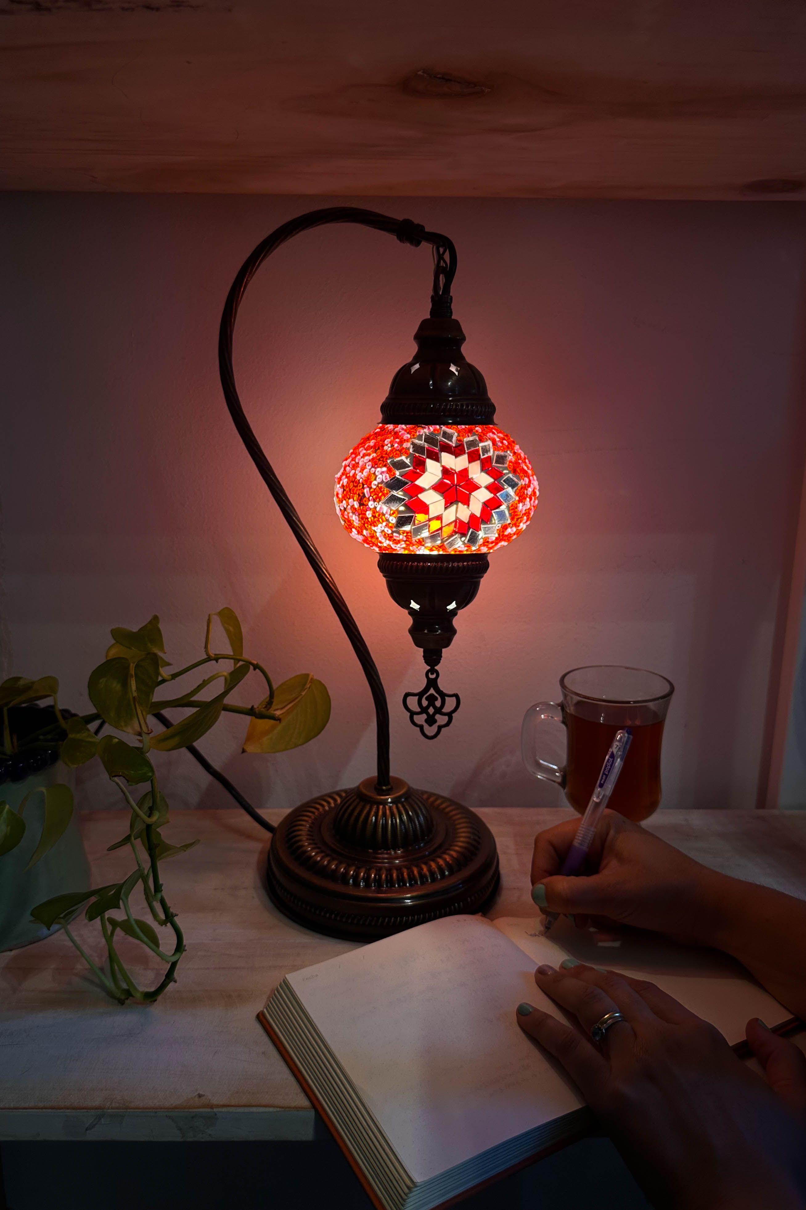 Lámpara turca cisne S estrella rosada-2