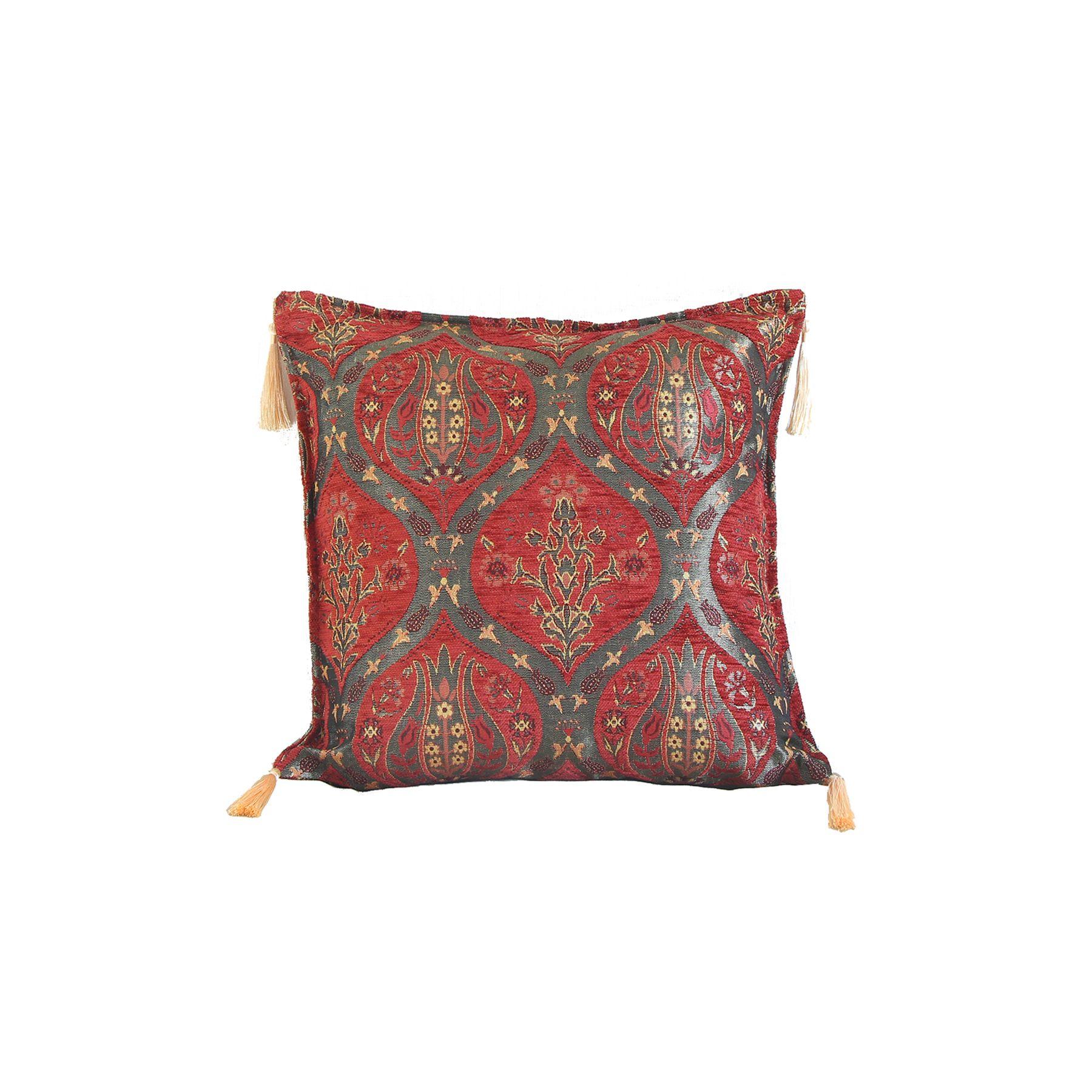 Cojín turco 42x42 Tulipanes Rojo-0