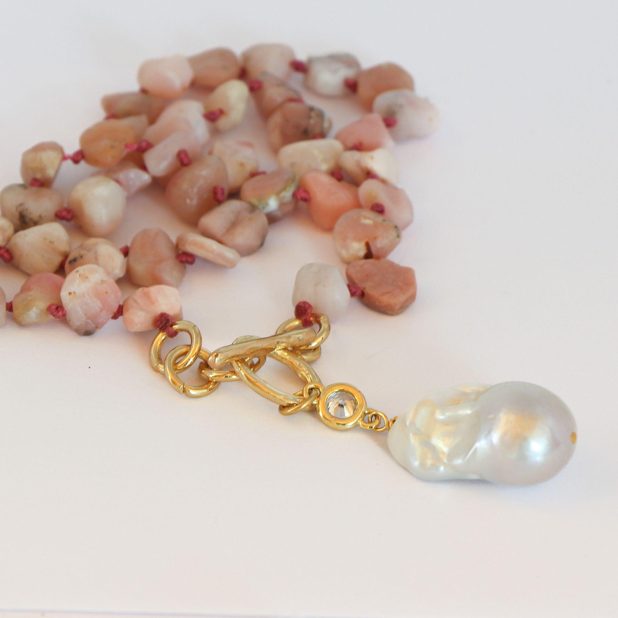 Collar Malak - Ópalo y perlón-1