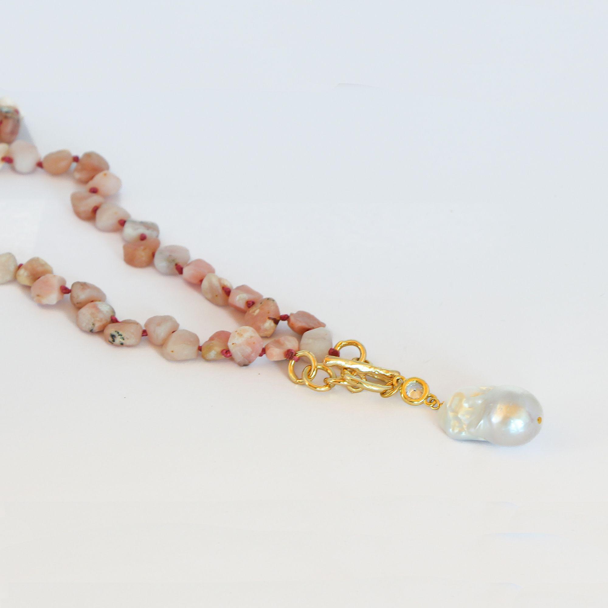 Collar Malak - Ópalo y perlón-3