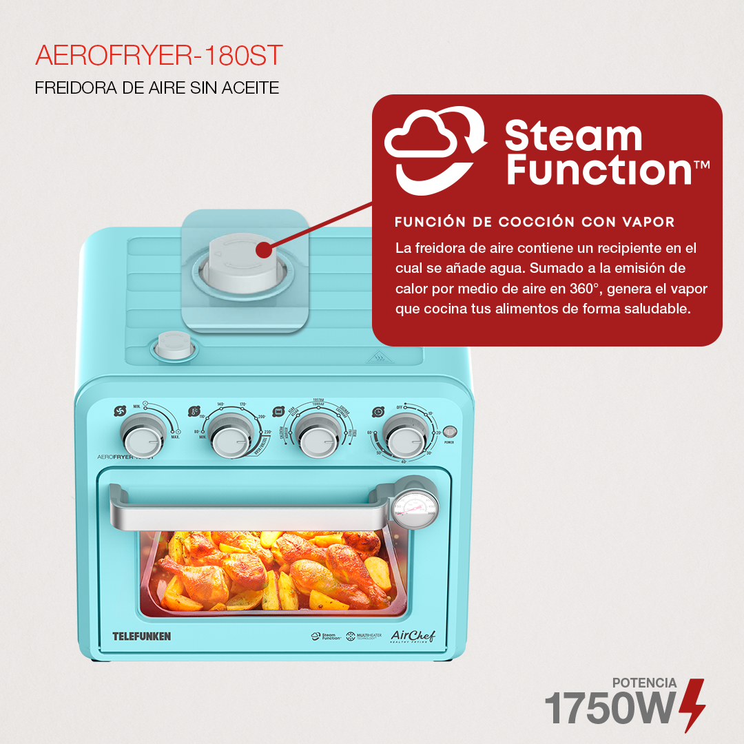 Horno Airfryer 180 Freidora aire y vapor 18L Telefunker-2