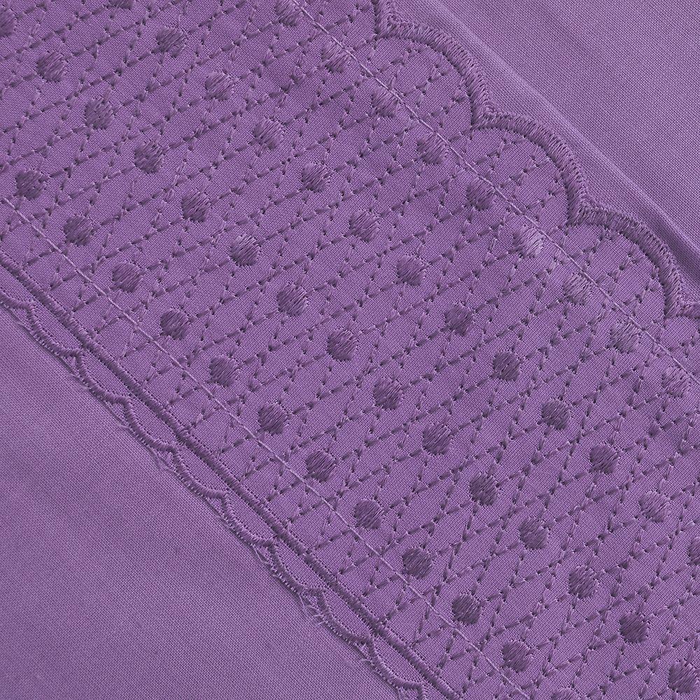 Sabana Lisa  Broderie Bordada 1.5 P Rombos Morado-1