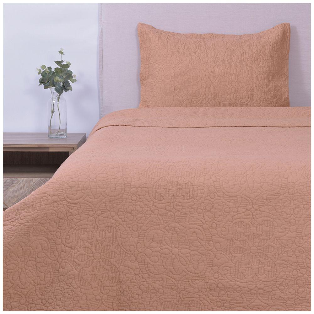 Cubrecama Quilt mosaico 1.5PL rosado Fabrics-0