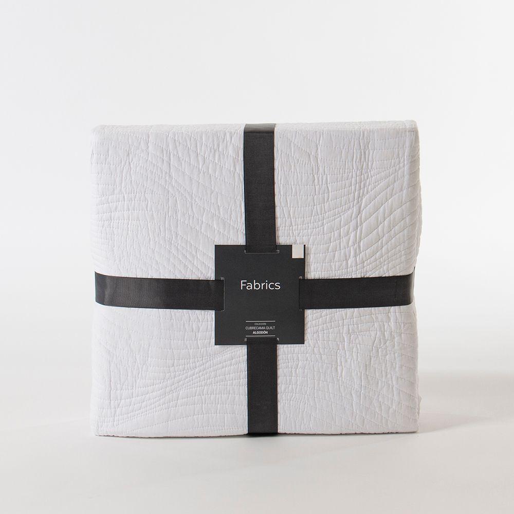 Cubrecama Quilt Slate King Blanco Fabrics-2