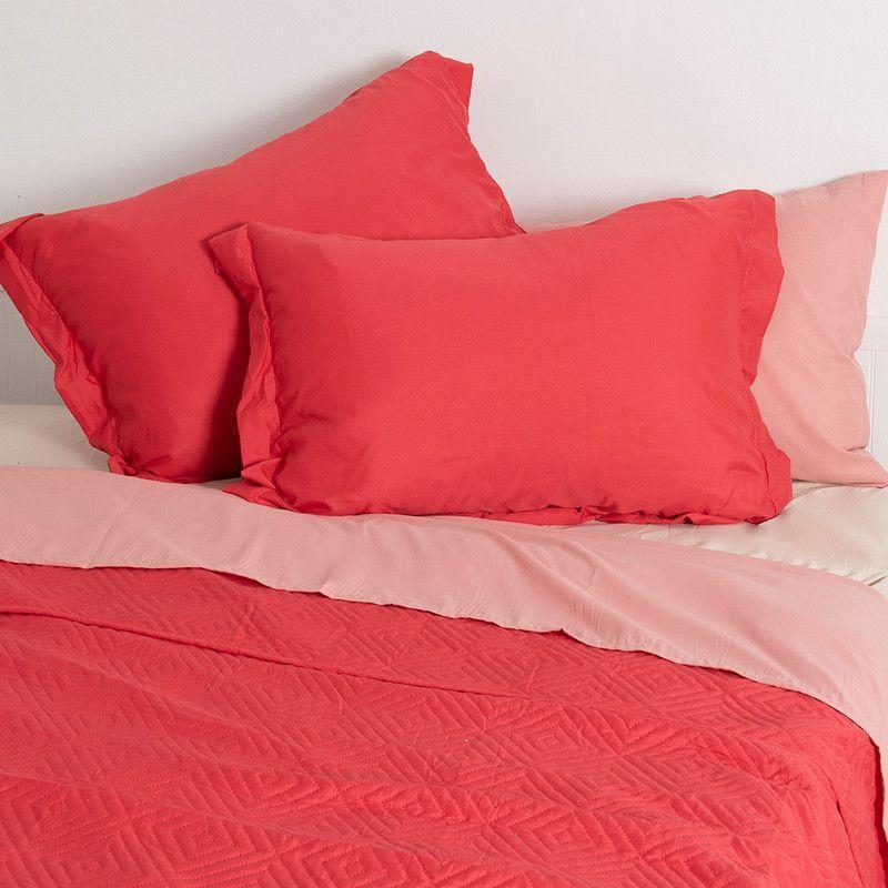 Set Quilt + Sabana Estampada 2 P Coral-1