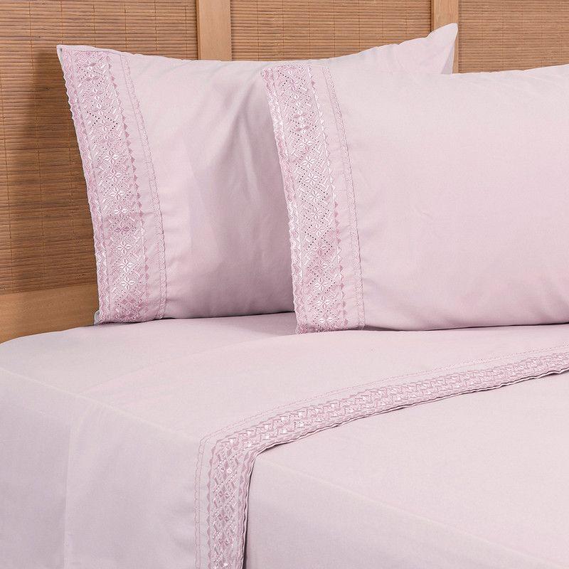 Sabana MF Plumetti Broderie King Rosado-2