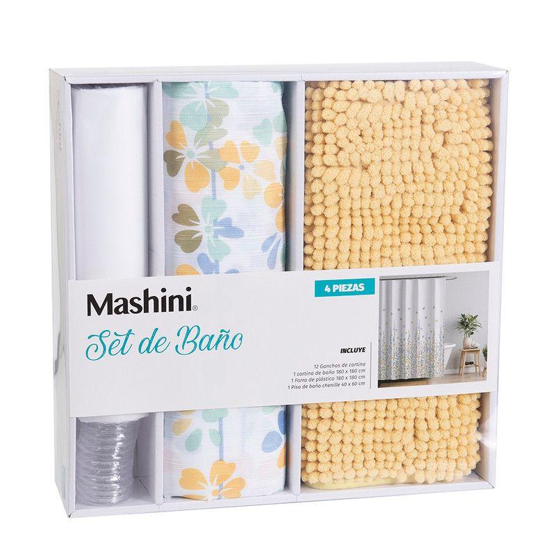 Set Cortina Baño 4 pzas Caja  Meru-2