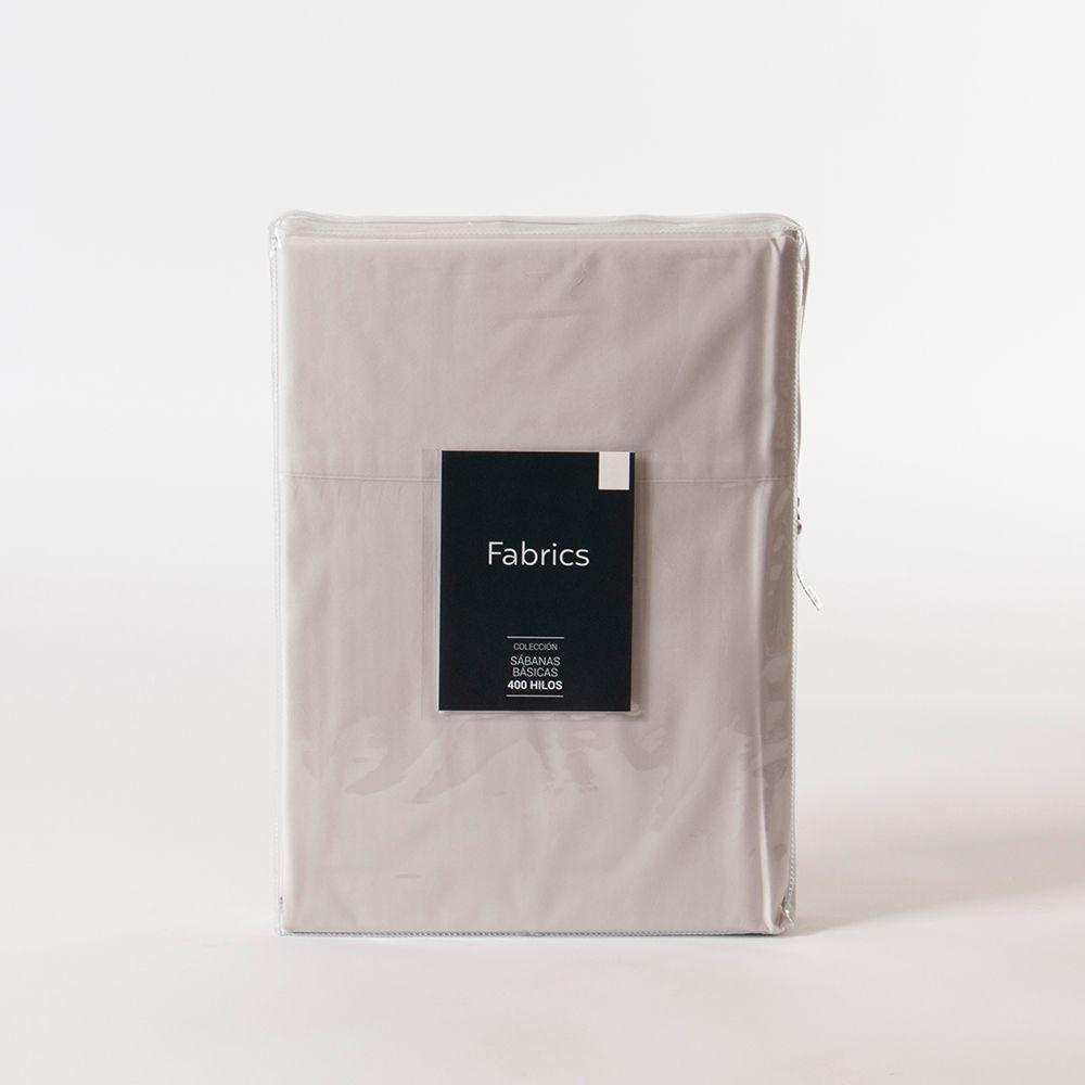 Sabana lisa  400 hilos King gris claro Fabrics-2
