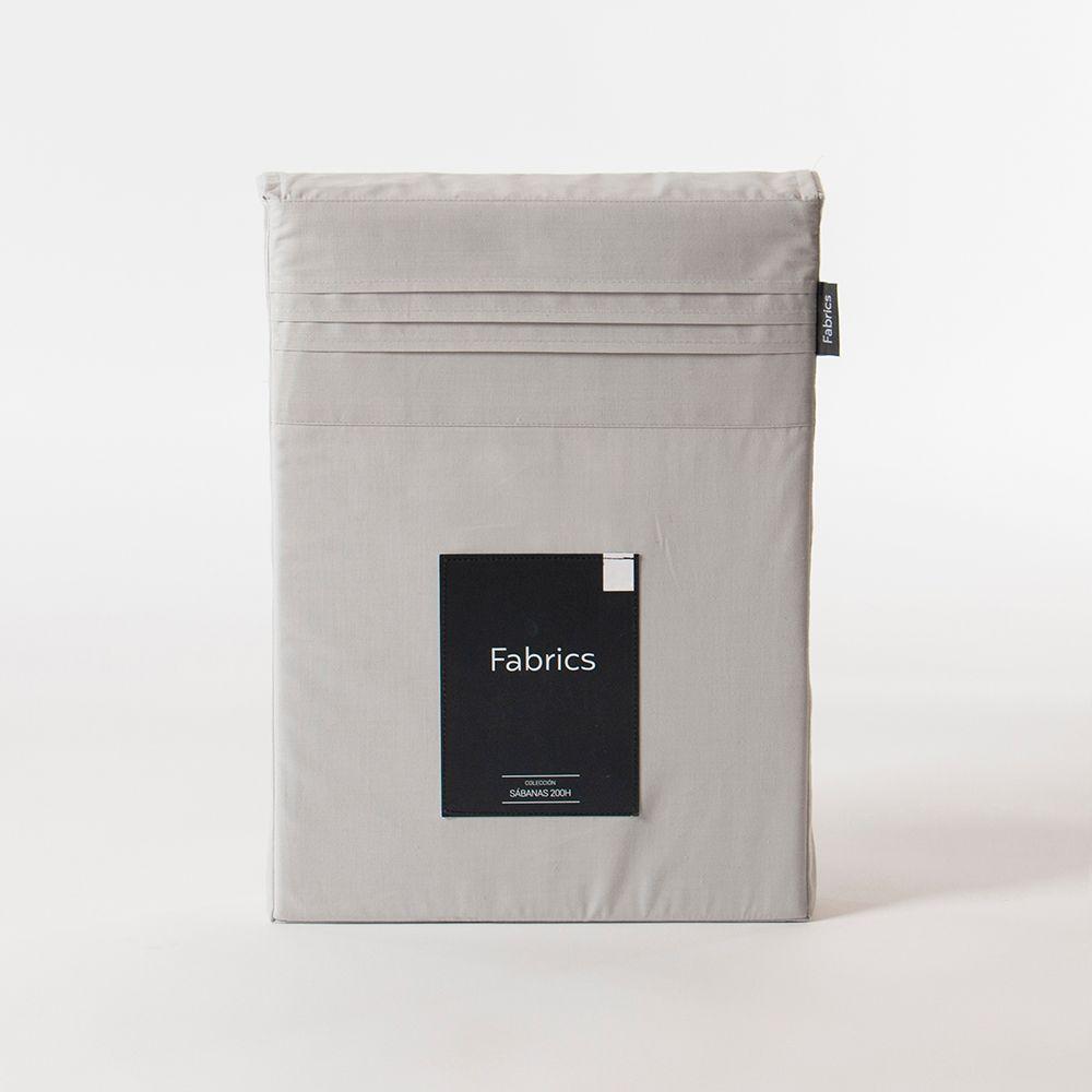 Sabana lisa  200 hilos Antonieta S.KING Gris Fabrics-2