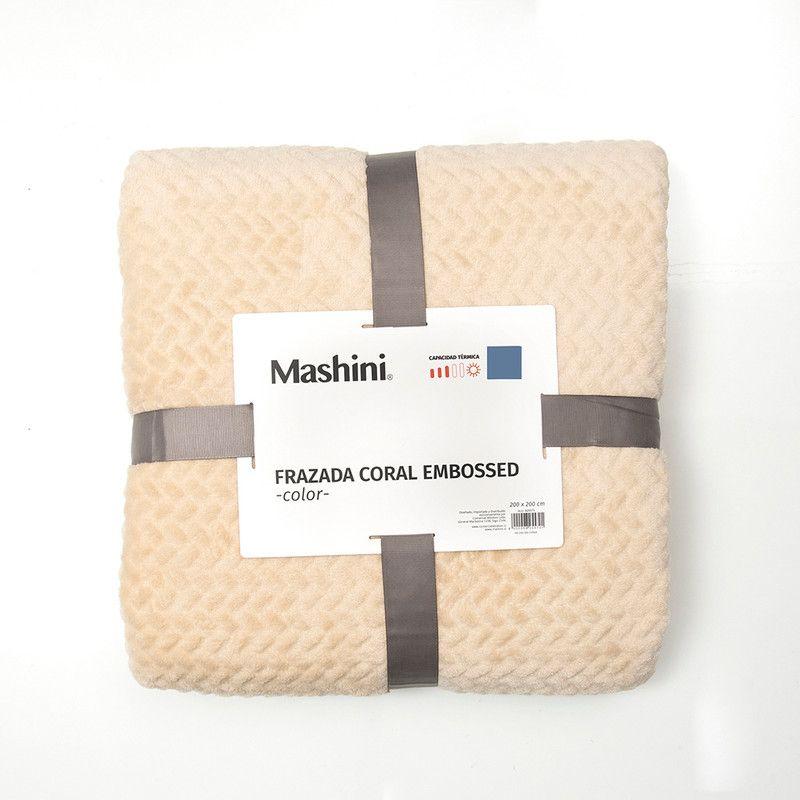 Frazada Coral Embossed 2 P Beige N-2
