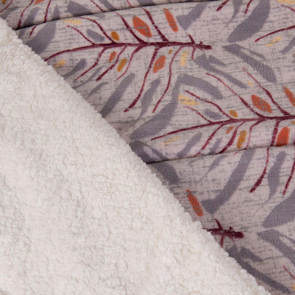 Plumon Coral print Sherpa King Monstera-2