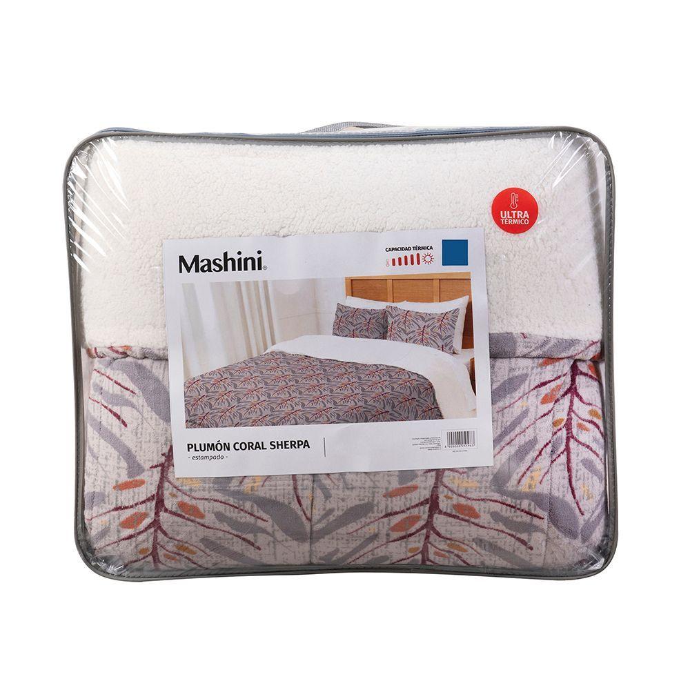 Plumon Coral print Sherpa King Monstera-4