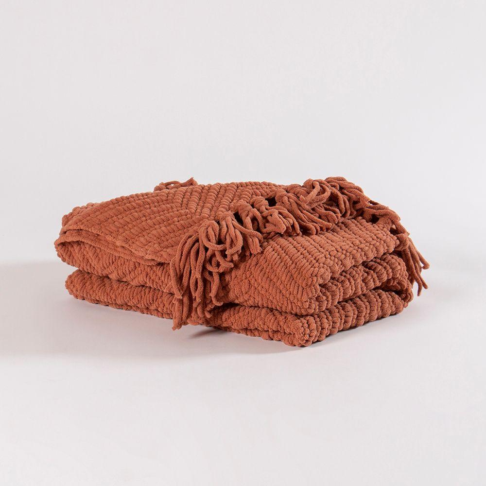Manta chunky zigzag Arcilla 130x180 cms Fabrics-0