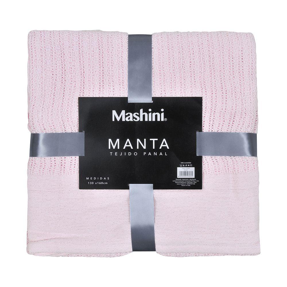 Manta Algodon Panel 130x160 cm Rosado Mashini-2