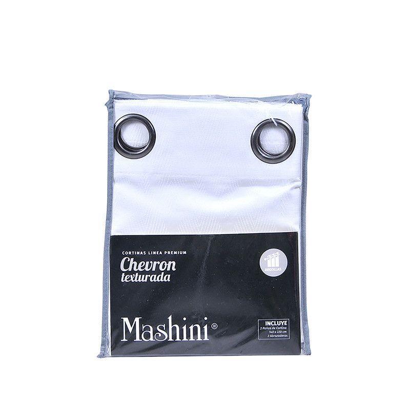 Set Cortinas Jqd Argo. 140x220 Chevron Text. Whit-2