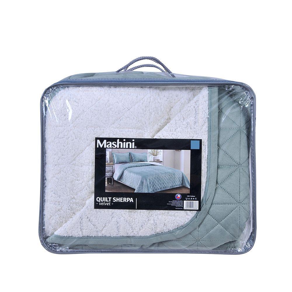 Quilt Velvet Sherpa King Verd-5