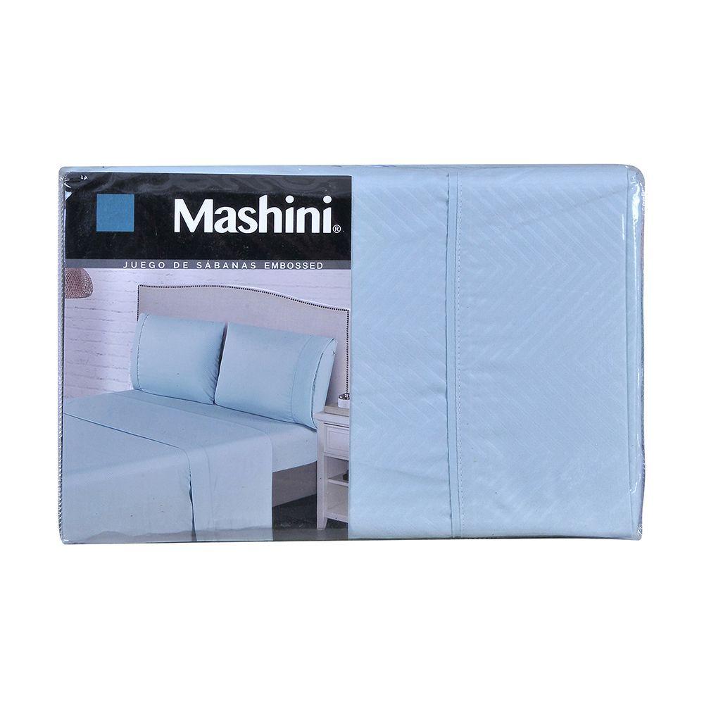 Sabana lisa  MF Embossed 2 P Celeste-2