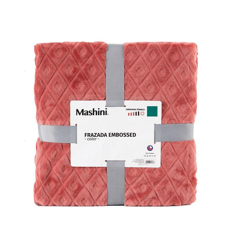 Frazada Coral Embossed King Terracota-2